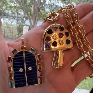 Brent Neale lookalike Gold Plated Multicolored Rainbow Gemstone Mushroom…